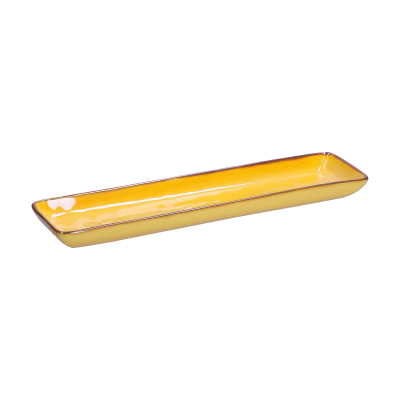  Rose&Tulipani | Set of 4 Concerto Ocra rectangular plates - Yellow, 32 x 8 cm