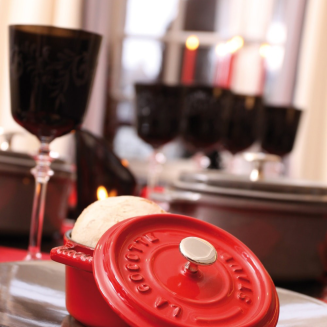  Mini round cast iron pot Staub - 250 ml, Red - 2