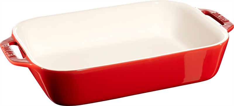  Staub rectangular ceramic platter - 2.4 ltr, red