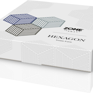 Zestaw 3 podkładek pod naczynia Zone Denmark Hexagon Indigo&Fog&Olive - 2