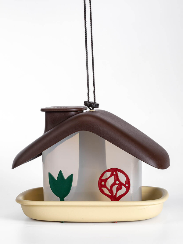 PLASTIA DOMEK Karmnik dla ptaków 21x15 cm brązowy