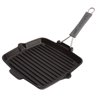  Staub square cast iron grill pan - 24 cm, Black