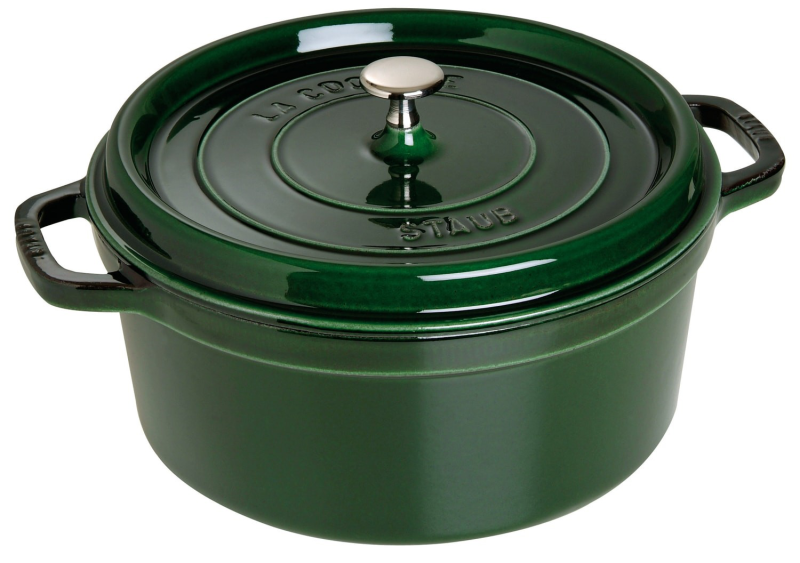  Staub round cast iron pot - 3.8 ltr, green