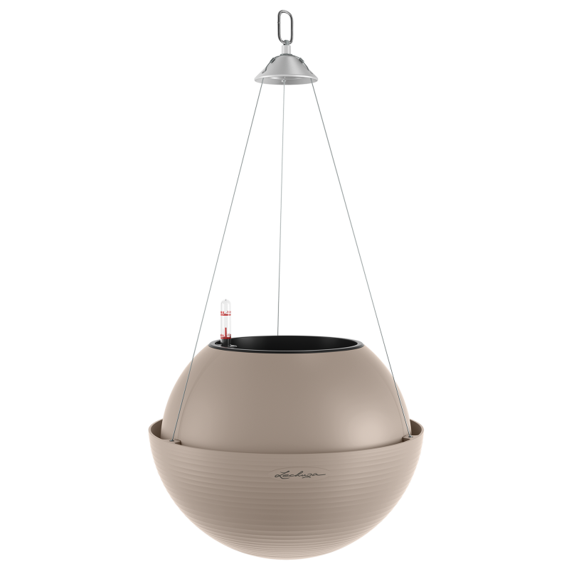 Lechuza Bola Color 32 suspended planter, sand brown