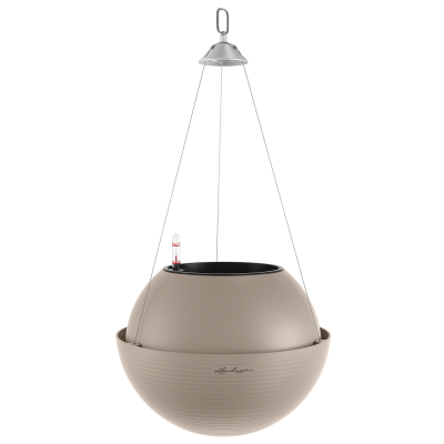 Lechuza Bola Color 32 suspended planter, sand brown