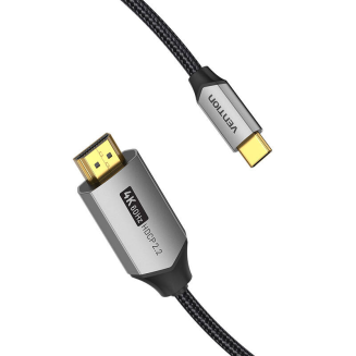Kabel USB-C do HDMI 2.0 Vention CRBBH 2m, 4K 60Hz (Czarny) - 4
