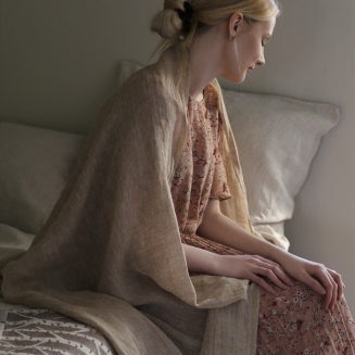 Szal lniany Lapuan Kankurit HALAUS gold 70x200 cm - 3