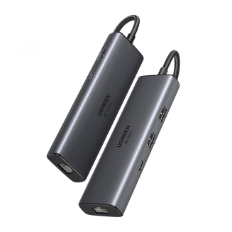 Adapter / Hub USB-C 6w1 Ugreen CM512, HDMI 4K@60Hz, 2x USB, RJ45, PD 100W - 3