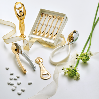  Casa Bugatti Molla Kiss Gold salad tongs, white with 24 carat gold - 2