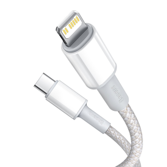 Kabel USB-C do Lightning Baseus High Density Braided, 20W, PD, 2m (biały) - 2