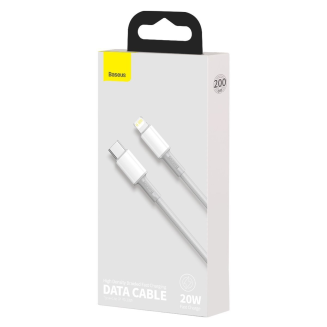 Kabel USB-C do Lightning Baseus High Density Braided, 20W, PD, 2m (biały) - 5