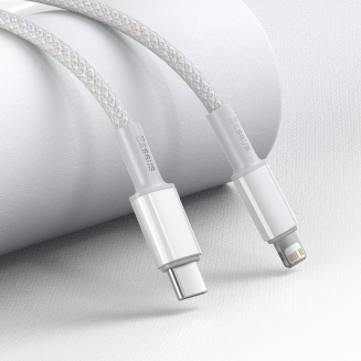 Kabel USB-C do Lightning Baseus High Density Braided, 20W, PD, 2m (biały) - 4