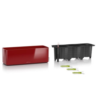Lechuza Cube Glossy Triple flowerpot, red gloss - 5