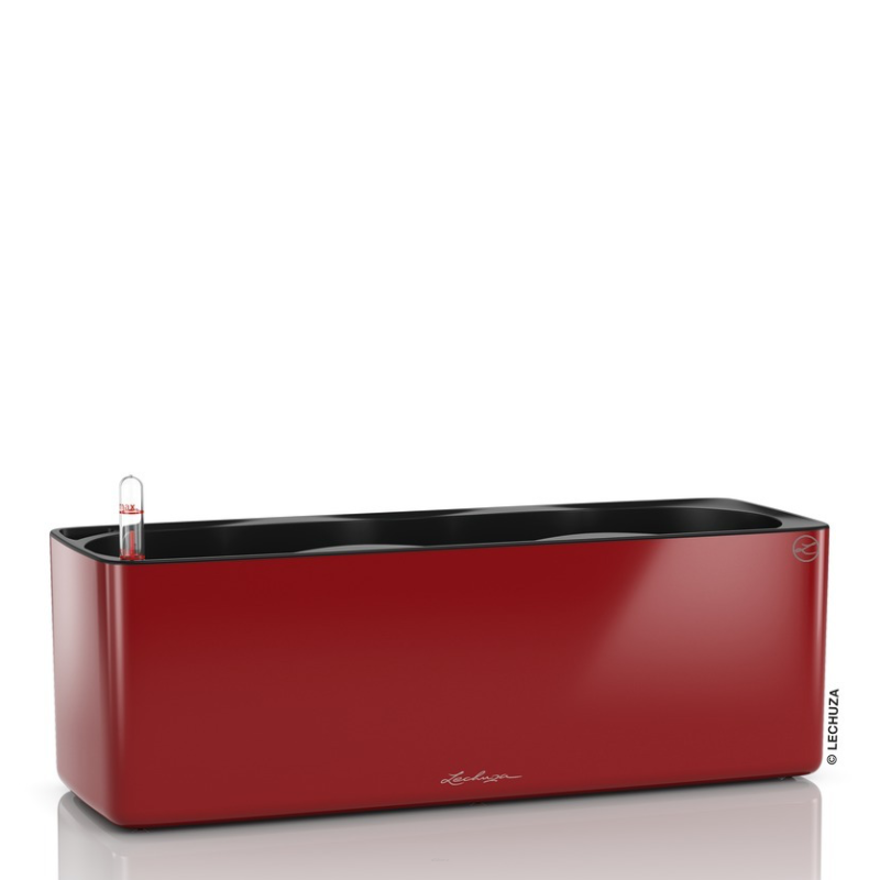 Lechuza Cube Glossy Triple flowerpot, red gloss