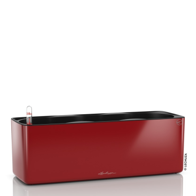Lechuza Cube Glossy Triple flowerpot, red gloss