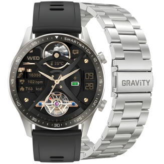 Smartwatch Gravity Srebrny Bransoleta + Pasek GT10-6 - 11