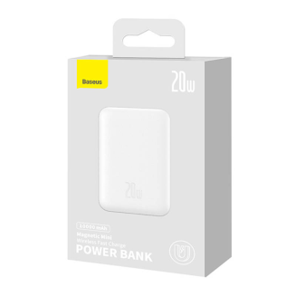 Powerbank magnetyczny Baseus Magnetic Mini 10000mAh, USB-C 20W MagSafe (biały) - 11