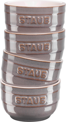  Staub Mini Ramekin Round, 4 pcs - 200 ml, Antique gray