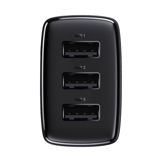Ładowarka sieciowa Baseus Compact Quick Charger, 3x USB, 17W (czarna) - 3