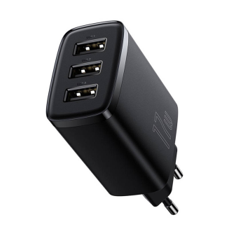 Ładowarka sieciowa Baseus Compact Quick Charger, 3x USB, 17W (czarna) - 5