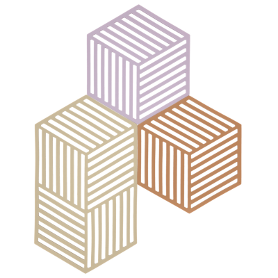 Set of 3 Zone Denmark Hexagon Lupin&Sand&Terracotta coasters