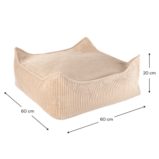  Wigiwama Square Ottoman Brown Sugar Children's Pouf - 4