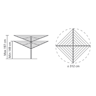 Brabantia Lift-O-Matic Advance garden dryer 60 m Metallic Gray - 8