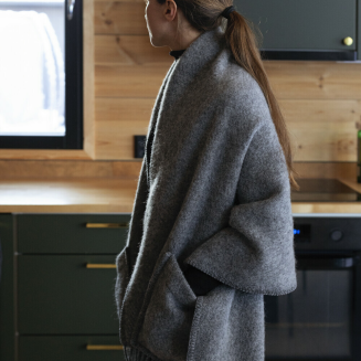  Lapuan Kankurit UNI scarf with pockets, gray 60x170 cm - 3