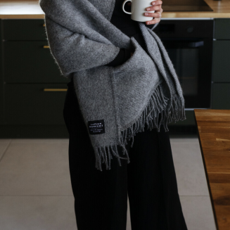  Lapuan Kankurit UNI scarf with pockets, gray 60x170 cm - 5