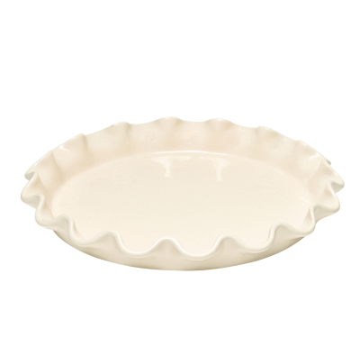  Emile Henry ruffled tart dish, 33 cm, cream