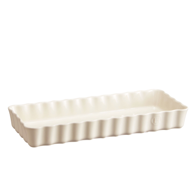  Emile Henry rectangular tart dish 36x15x5 cm cream