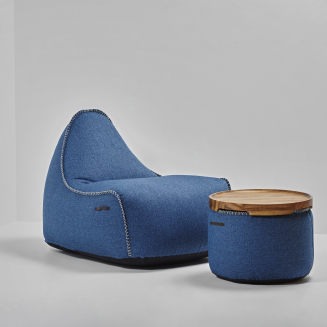 SACKit Serving Tray acacia pouf - 2