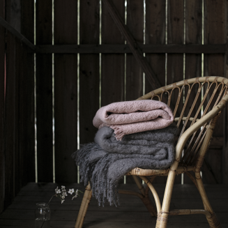  Lapuan Kankurit Saaga beige mohair blanket 130x170 cm - 3