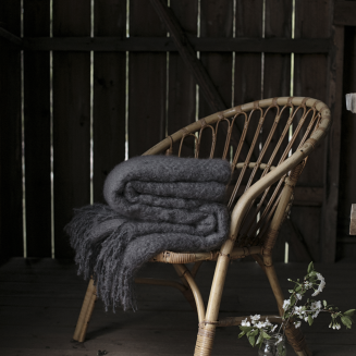  Lapuan Kankurit Saaga beige mohair blanket 130x170 cm - 4